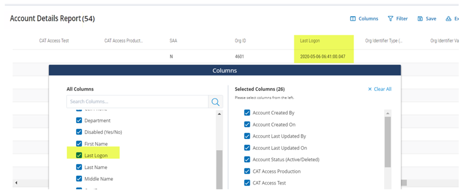 11.2 Review Last Login Dates on All Accounts Report